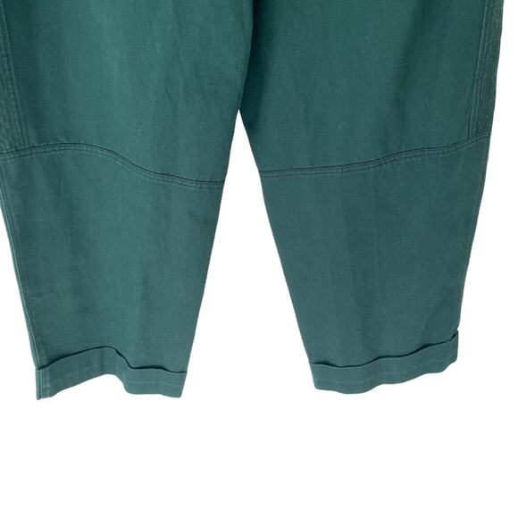 Sandro Paris Green High Rise Cotton Belted Pants Cropped Wide Leg size 40 US 8 - Picture 8 of 11